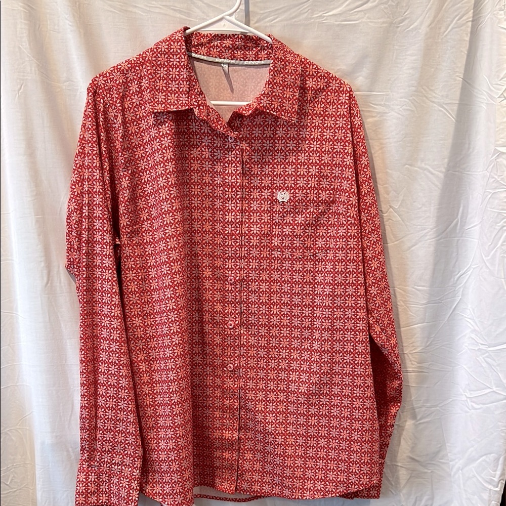 Women’s XL Cinch Arenaflex long sleeve button up shirt.